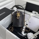 Fake Chanel drawstring bag Lambskin & Gold Metal AS6695 black HV06545RY48