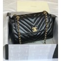 Fake CHANEL Flap Bag Aged Lambskin & Gold-Tone Metal A57700 black HV10160QF99