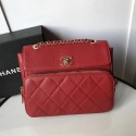 Fake Chanel flap bag Grained Calfskin & Gold-Tone Metal AS1199 red HV07777bz90