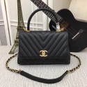 Fake Chanel Flap Bag with Top Handle 36620 black HV06648eZ32