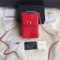 Fake Chanel Flap Original Mobile phone bag 55698 red HV02373yQ90