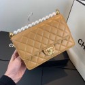 Fake Chanel Flap Shoulder Bag Sheepskin Leather 77399 light tan HV01280uQ71