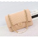 Fake Chanel Maxi Quilted Classic Flap Bag Sheepskin C56801 apricot Gold chai HV11455uQ71