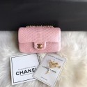 Fake Chanel Mini Flap Bag Python & Gold-Tone Metal d69900 Pink HV07846Qv16