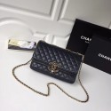 Fake Chanel Original Flap Bag Lambskin & Gold-Tone Metal A57276 navy blue HV01969tu77