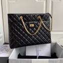 Fake Chanel Original Lather Shopping bag AS6611 black HV00225pE71