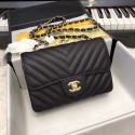 Fake Chanel Small Classic Handbag Grained Calfskin & Gold-Tone Metal A69900 black HV10697bz90