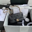 Fake Chanel small flap bag Lambskin & Gold-Tone Metal AS2210 black HV04885uQ71