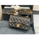 Fake Chanel small tote bag Sheepskin & Gold-Tone Metal AS8816 black HV00509tu77