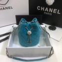 Fake Chanel velvet Drawstring bag AS1894 light blue HV08932xR88