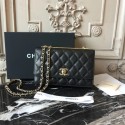 Fake Chanel WOC Original leather Mini Shoulder Bag Sheepskin leather D33814 black HV09351lF58