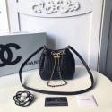 Fake Cheap Chanel origianl lambskin drawstring bag A35612 black HV10524Kt89