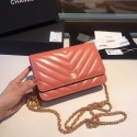 Fake Cheap Chanel original lambskin leather WOC chain bag D33814 pink HV00349Kt89