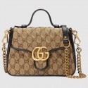 Fake Cheap Gucci GG Supreme canvas Mini Top Handle Bag 583571 Black HV01034Kt89