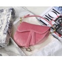 Fake Dior MINI SADDLE BAG M447S Velvet pink HV04492bz90