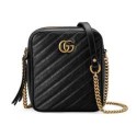 Fake Gucci GG Marmont mini shoulder bag 550155 BLACK HV02370pE71