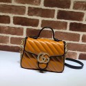 Fake Gucci GG Marmont Mini Top Handle Bag 583571 Cognac HV03260RY48