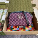 Fake Gucci GG Marmont Multicolor small shoulder bag 447632 Green&yellow&red& powder HV11126qZ31