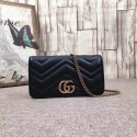 Fake Gucci GG Marmont original mini calfskin shoulder bag 488426 black HV08507bz90