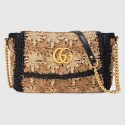 Fake Gucci GG Marmont raffia small shoulder bag 574433 Black HV07240QF99