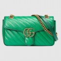 Fake Gucci GG Marmont small shoulder bag 443497 Emerald green HV03148GR32