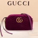 Fake Gucci GG Marmont velvet small shoulder bag 447632 purple HV08142bz90