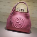 Fake Gucci Leather Shoulder Bag 282309 pink HV07318Hj78