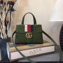 Fake Gucci marmont original leather top handle bag 476471 green HV11306xE84