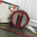 Fake Gucci Ophidia mini GG round shoulder bag 171285 red HV04093eZ32