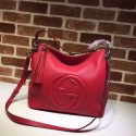 Fake Gucci Soho Medium Tote Bag Calfskin Leather 408825 red HV04241lF58