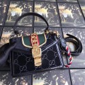 Fake Gucci Sylvie GG velvet mini bag 470270 black HV03654ny77