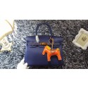 Fake Hermes Birkin 30CM tote bags litchi leather H30 royal blue HV01583eZ32