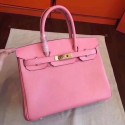 Fake Hermes original Epsom leather birkin bag H035 pink HV01207bz90