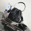 Fake Prada Leather bucket bag 1BE018 black HV03578Lh27