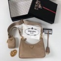 Fake Prada Re-Edition nylon shoulder bag 1BH204 apricot HV00383Hj78