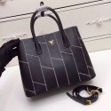 Fake Prada Saffiano Leather Tote Bags 2757 Black HV05493Hj78