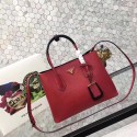 Fake Prada saffiano lux tote original leather bag bn2756 red&black HV01248Sq37