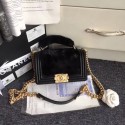 Fashion BOY CHANEL Flap Bag with Handle Orylag Calfskin & Gold-Tone Metal A94805 black HV08711wc24
