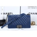 Fashion Boy Chanel Flap Shoulder Bags Sheepskin Leather A67086 Blue HV02506wc24