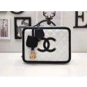 Fashion Chanel Cosmetic Bag A93343 White with black HV07616wc24