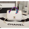 Fashion Chanel Original Calfskin Leather Shoulder Bag 8123 White HV04084OM51
