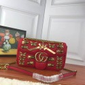 Fashion Gucci GG Marmont Medium Matelasse Shoulder Bag 443497 Red HV10901wc24