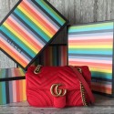 Fashion Gucci GG marmont Velvet shoulder bag 446744 red HV02871wc24