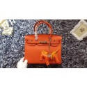 Fashion Hermes Birkin 30CM tote bags litchi leather H30 orange HV03966wc24
