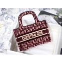 Fashion MINI DIORAMOUR DIOR BOOK TOTE Burgundy Cannage Embroidered Velvet S5475ZB HV00316wc24