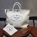 Fashion Prada fabric handbag 1BG161 white HV05909OM51