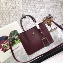 Fashion prada small saffiano lux tote original leather bag bn2754 burgundy&gray HV00361wc24