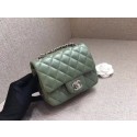 First-class Quality Chanel Classic original Sheepskin Leather cross-body bag A1115 green silver chain HV11416VJ28