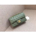 First-class Quality Chanel Classic original Sheepskin Leather cross-body bag A1116 green gold chain HV00633fm32