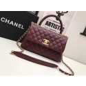 First-class Quality Chanel Classic Top Handle Bag A92991 wine Gold chain HV04968fm32